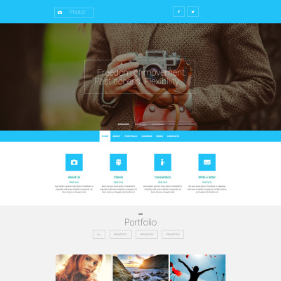 Photographer Portfolio Responsive Moto CMS 3 Template